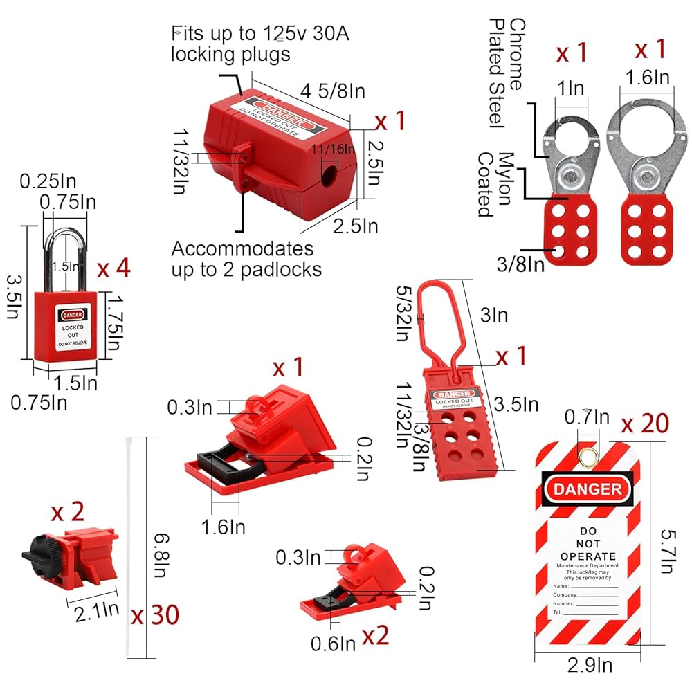 ティート　ロックキッド　teat WUWEOT Electrical Lockout Tagout Kit, Hasps Set, Clamp on